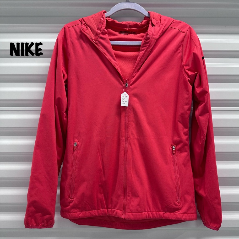 Nike Golf Pro Dri-FIT Pink Full Zip Hoodie Jacket with Pockets Medium